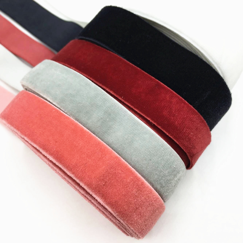 Velvet Ribbon Roll - 15mm 5 야드 벨벳 탄성 밴드