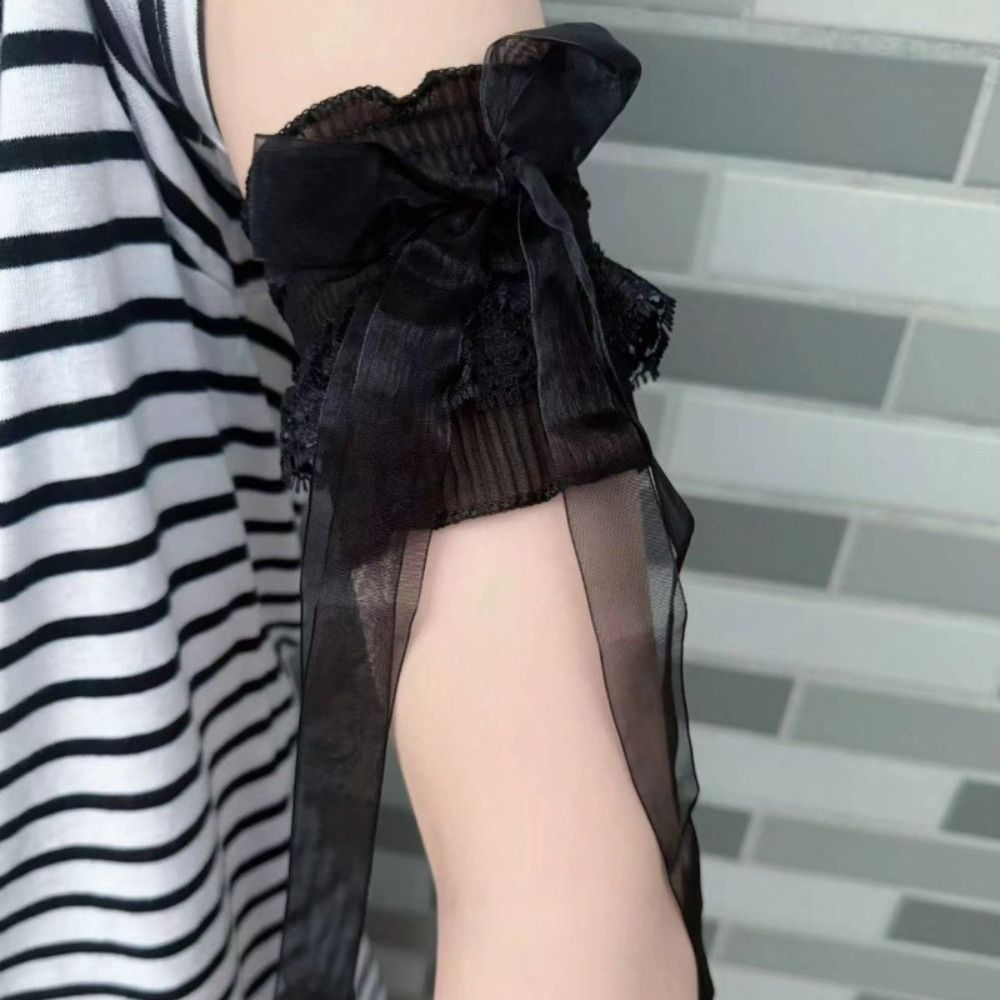 Lace Ribbon Trim - 패션 레이스 로리타 팔 슬리브 탄성