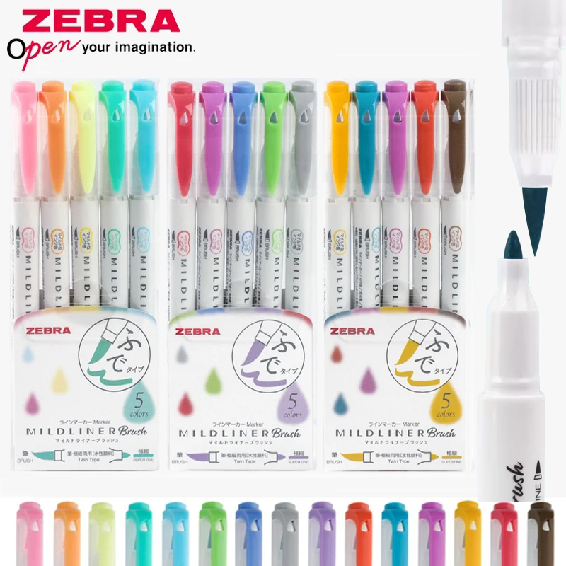 Zebra Pen Mildliner - ZEBRA 밀드라이너 하이라이터 펜 세트, 일본