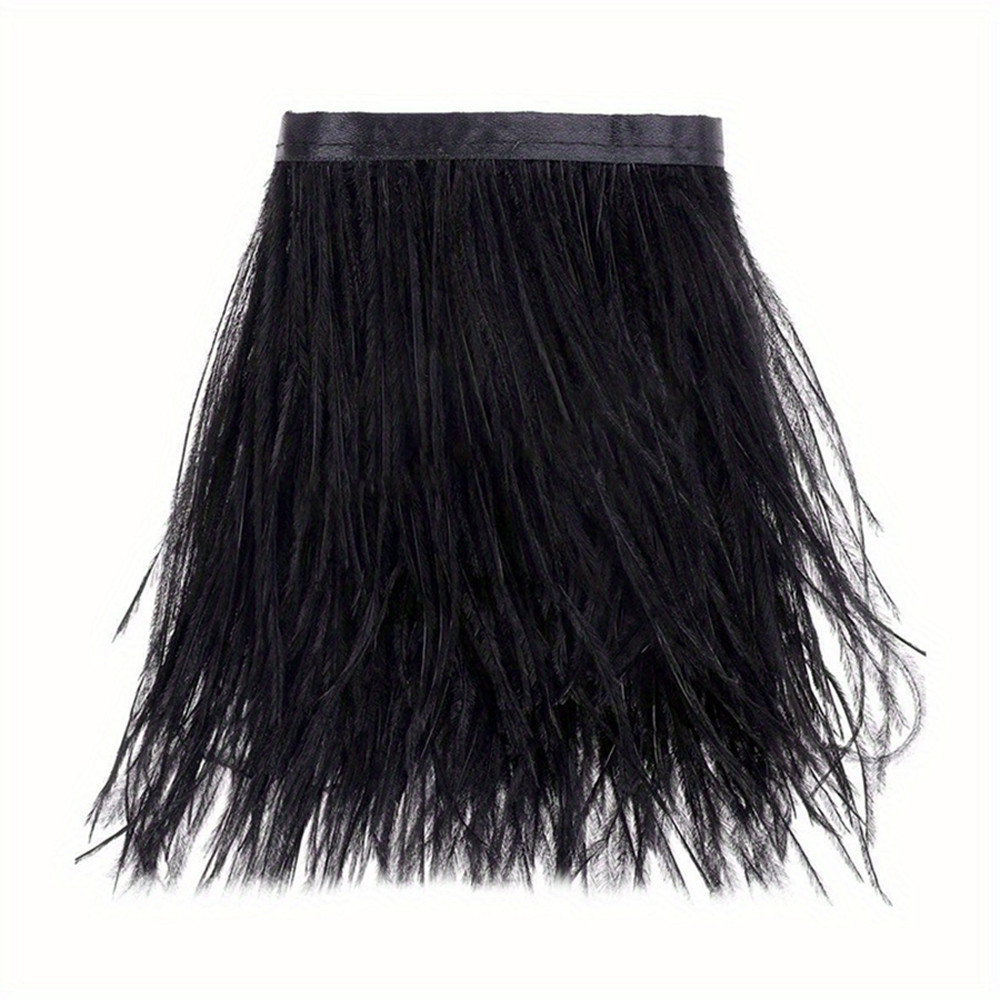 Feather Trim Marabou - 1M 8-10cm 검은 타조 깃털 트림