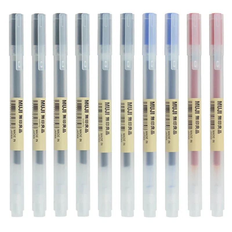 Muji Stationery Gel Pen - 10-30 개/대 0.38/0.5mm 젤 펜 검정/파랑