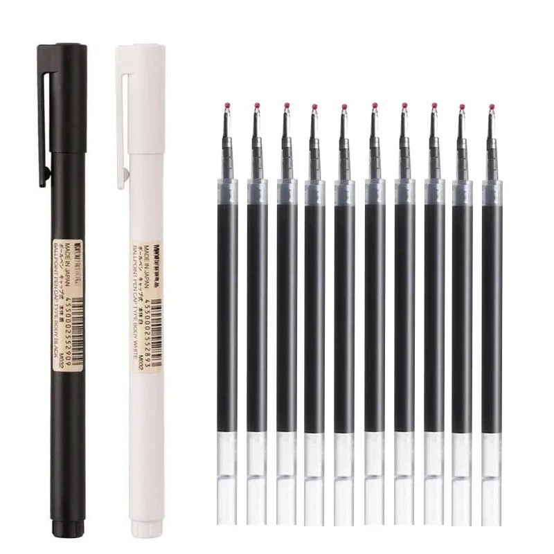 Muji Stationery Gel Pen - 0.5mm 블랙 불렛 팁 젤 펜