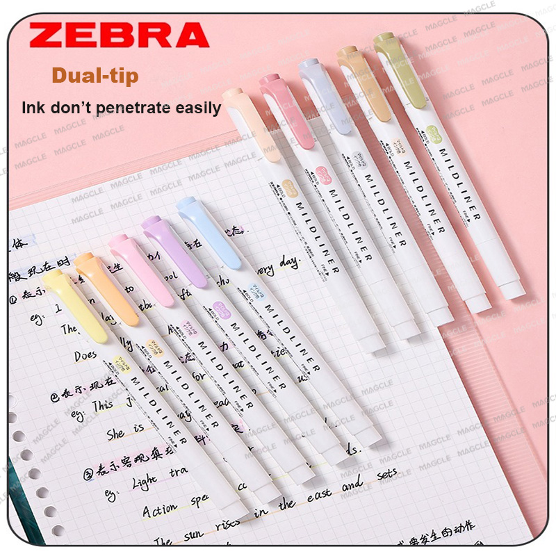 Zebra Pen Mildliner - 1pcs 얼룩말 WKT7 Mildliner 형광펜 두껍고