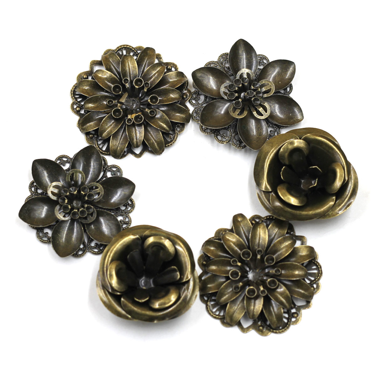 Embellish Craft - 6Pcs Embellishments 조합 꽃 패턴 선조