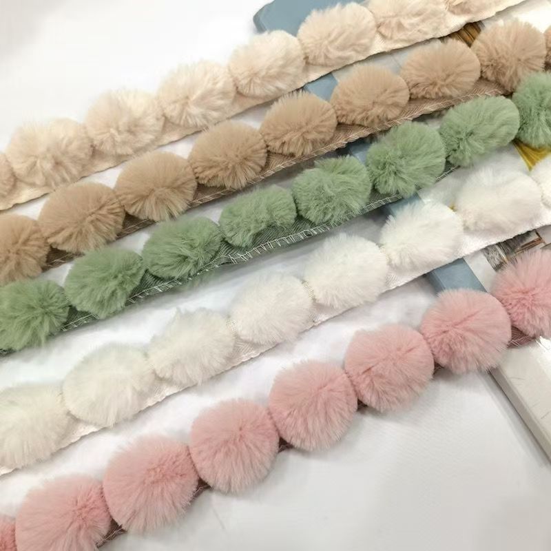 Fringe Ribbon Sewing - 3cm 인조 토끼털 폼폼 볼 레이스