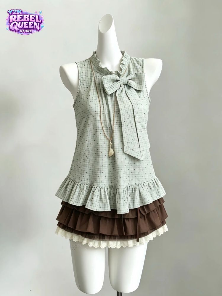 Elastic Lace Trim - 일본 빈티지 sweeti 2피스 세트 여성용