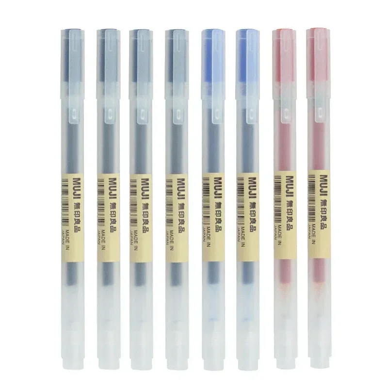 Muji Stationery Gel Pen - 6/8개/세트 MUJI 젤 펜 블랙/레드/블루 0.38/0.5mm