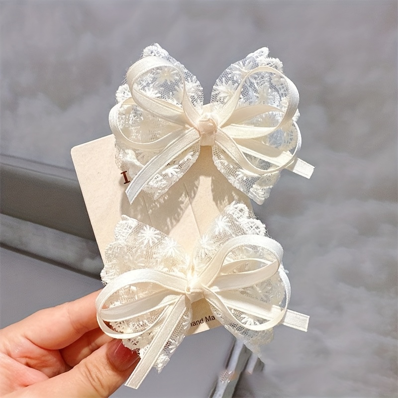 2Pcs 우아한 레이스 보우 머리핀 여성 패션 레드 리 - Lace Ribbon Trim 리뷰 및 가격