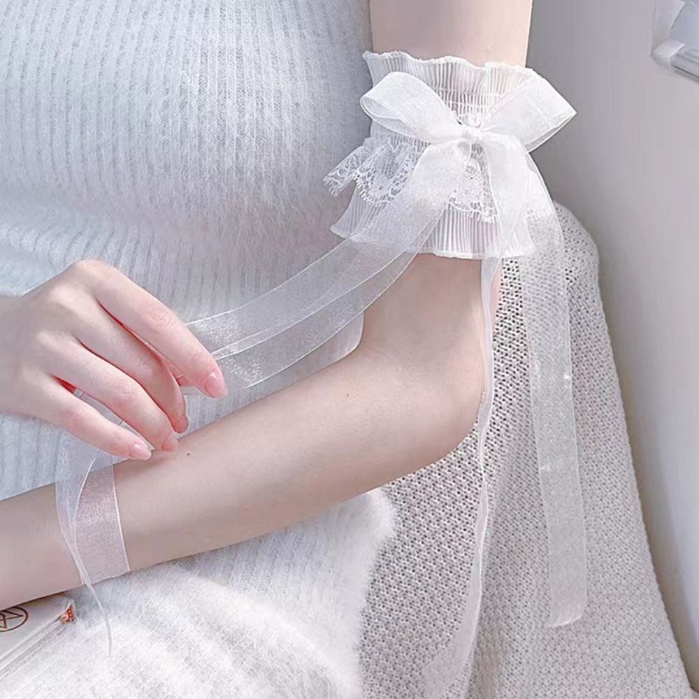 패션 레이스 로리타 팔 슬리브 탄성 리본 매듭 프릴 가 - Lace Ribbon Trim 리뷰 및 가격