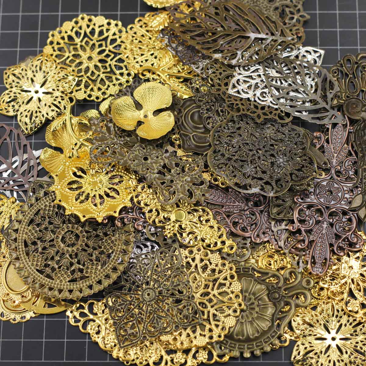 장식 커넥터 무작위 혼합 삼각형 꽃 패턴 선조 랩 합금 - Embellish Craft 리뷰 및 가격