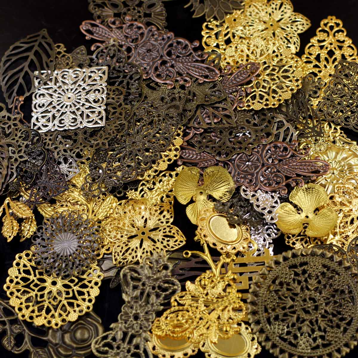 장식 커넥터 무작위 혼합 삼각형 꽃 패턴 선조 랩 합금 - Embellish Craft 리뷰 및 가격