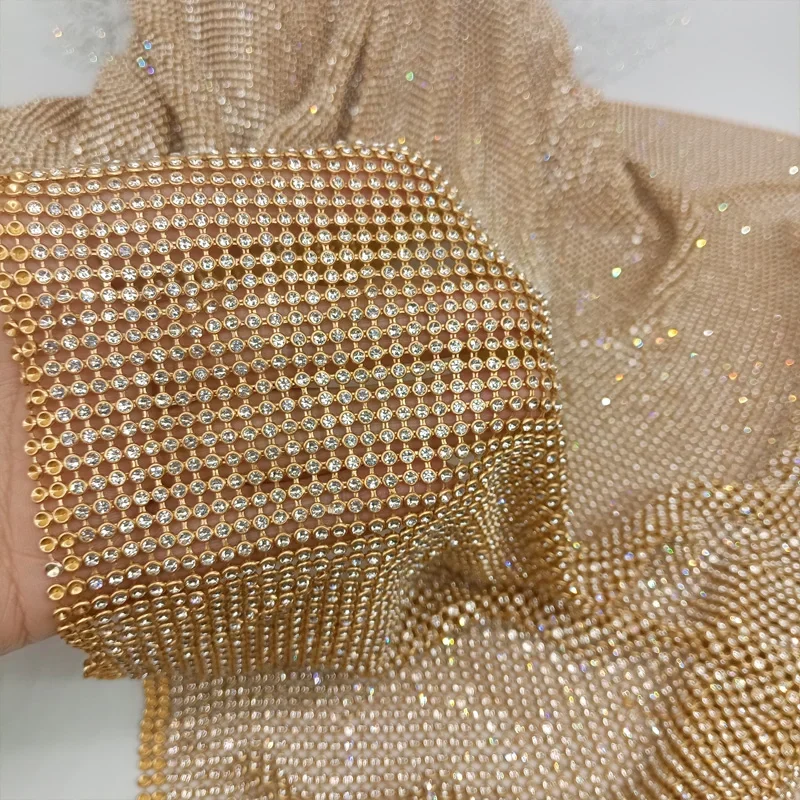 45x120cm 반짝 이는 골드 기본 라인 석 금속 메 - Crystal Mesh Fabric 리뷰 및 가격