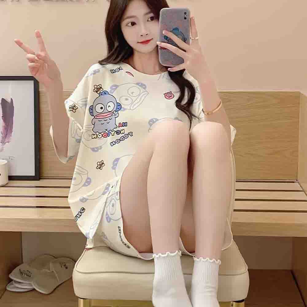 Sanrio Hangyodon 2피스 세트 카와이 잠옷 - Embellish Knit 리뷰 및 가격