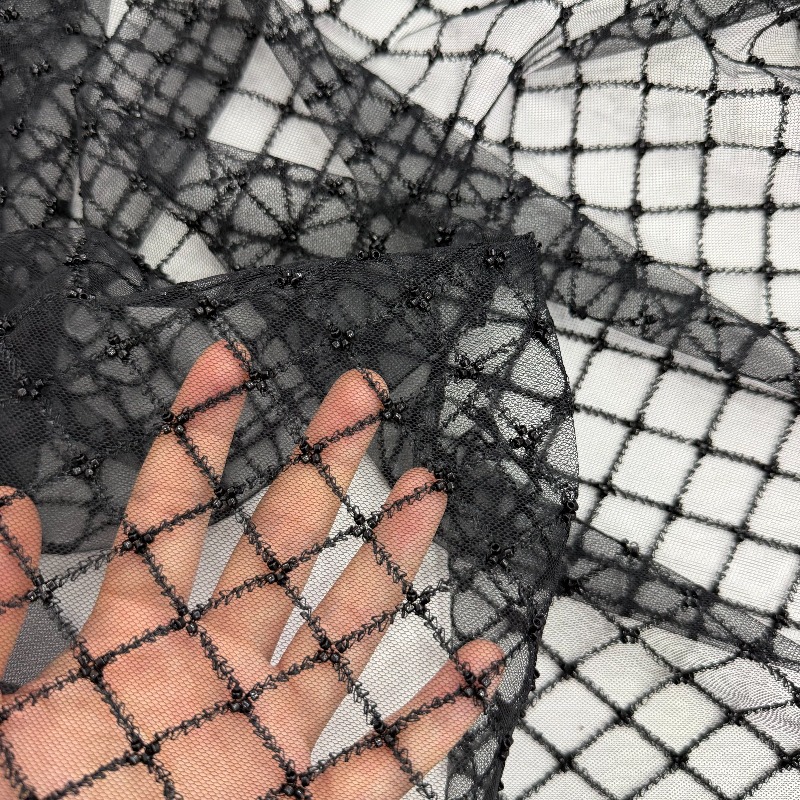 립스탑 비즈 자수 스팽글 메쉬 원단 웨딩 드레스 의류  - Crystal Mesh Fabric 리뷰 및 가격