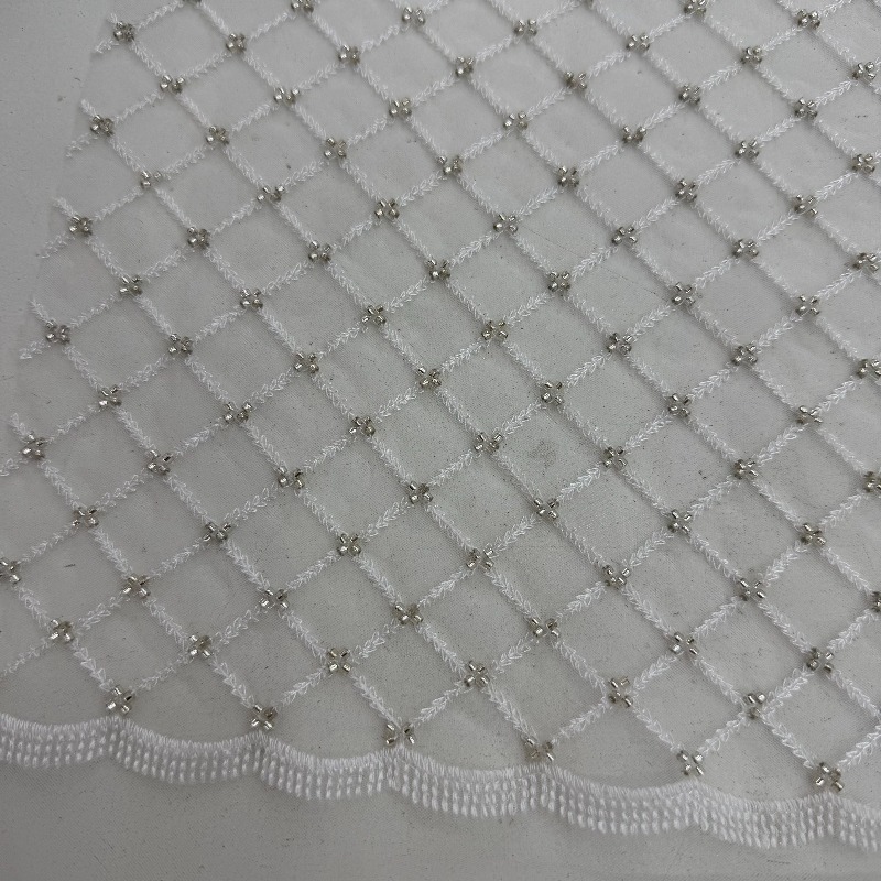 립스탑 비즈 자수 스팽글 메쉬 원단 웨딩 드레스 의류  - Crystal Mesh Fabric 리뷰 및 가격