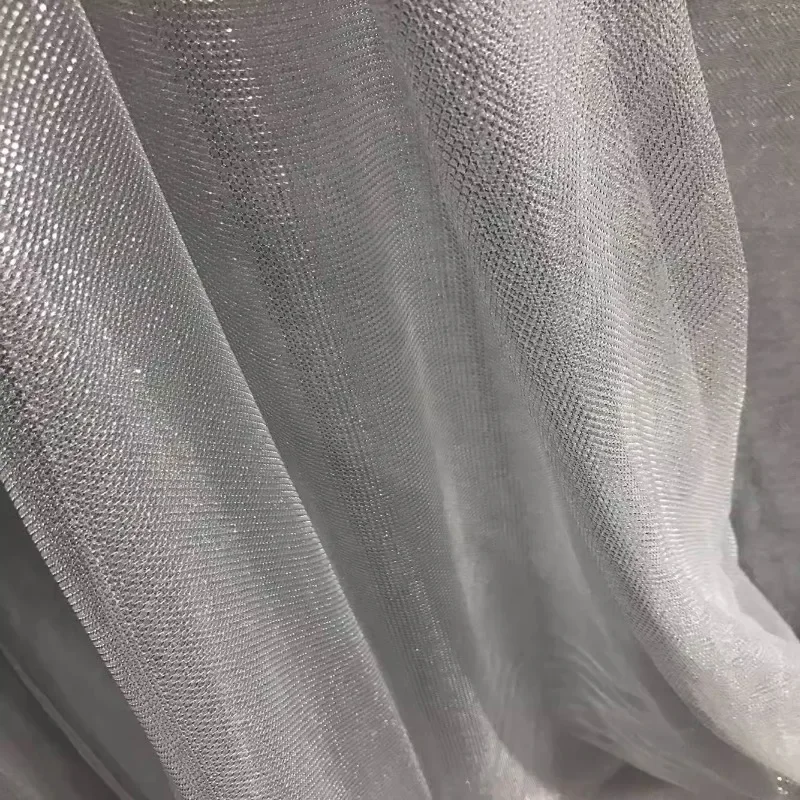 메쉬 탄성 직물 반짝 이는 경량 작은 그리드 골드 실버 - Crystal Mesh Fabric 리뷰 및 가격