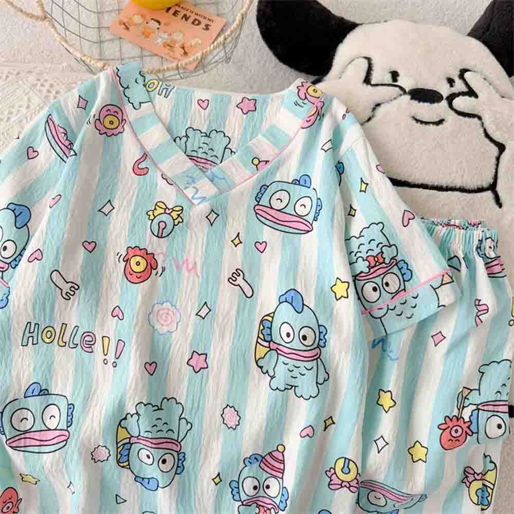Sanrio Hangyodon 여성 잠옷 세트 Kawa - Embellish Knit 리뷰 및 가격