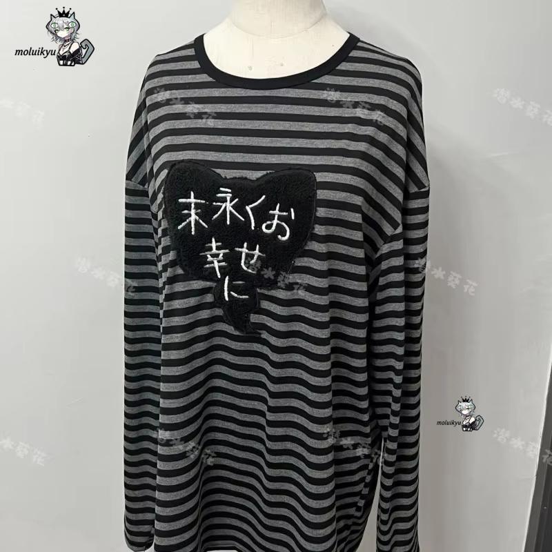 Y2K 아메리칸 펑크 빈티지 O 넥 긴팔 셔츠 올 매치 - Embellish Knit 리뷰 및 가격