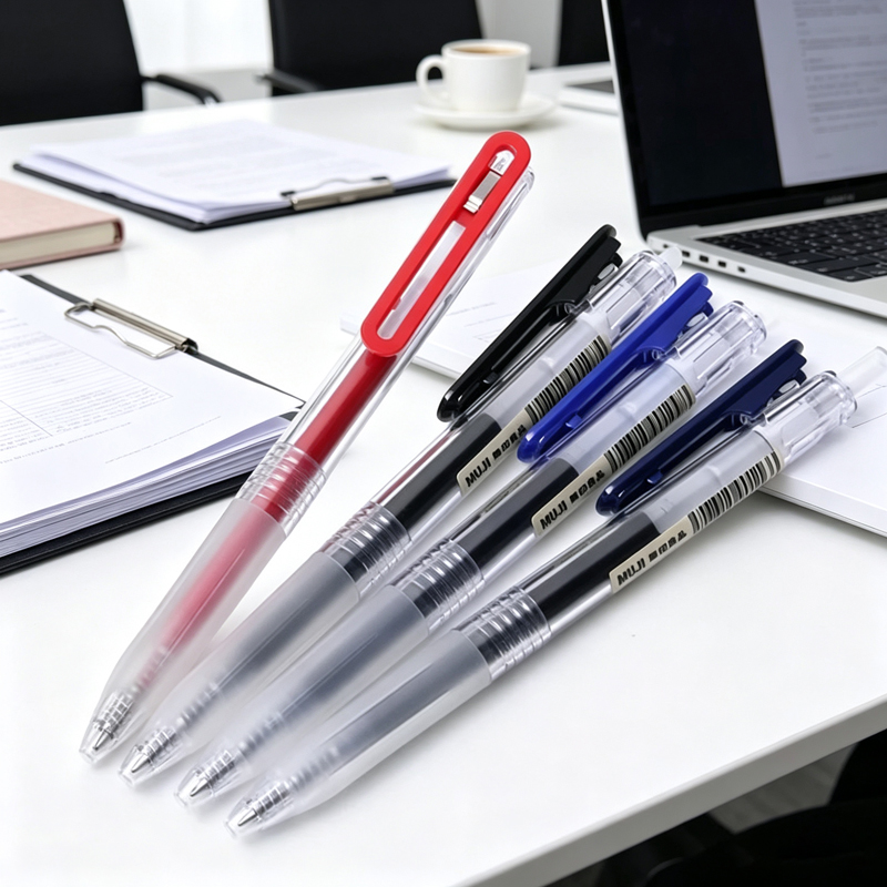 0.5mm 리트랙터블 프레스 MUJI 젤 펜, 검정/파 - Muji Stationery Gel Pen 리뷰 및 가격