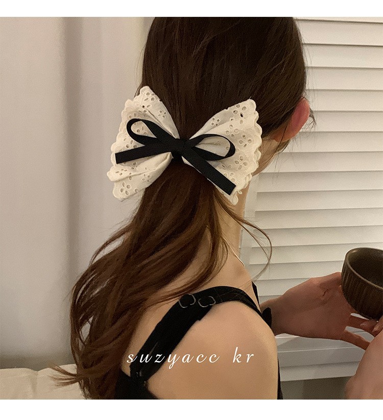 프랑스 복고풍 더블 레이어 보우 레이스 대장 머리띠 새 - Lace Ribbon Trim 리뷰 및 가격