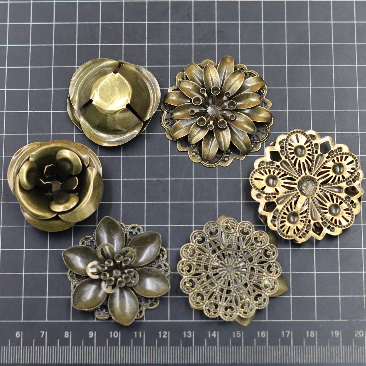 6Pcs Embellishments 조합 꽃 패턴 선조 - Embellish Craft 리뷰 및 가격