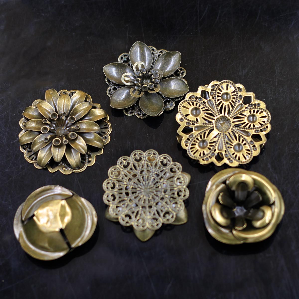 6Pcs Embellishments 조합 꽃 패턴 선조 - Embellish Craft 리뷰 및 가격