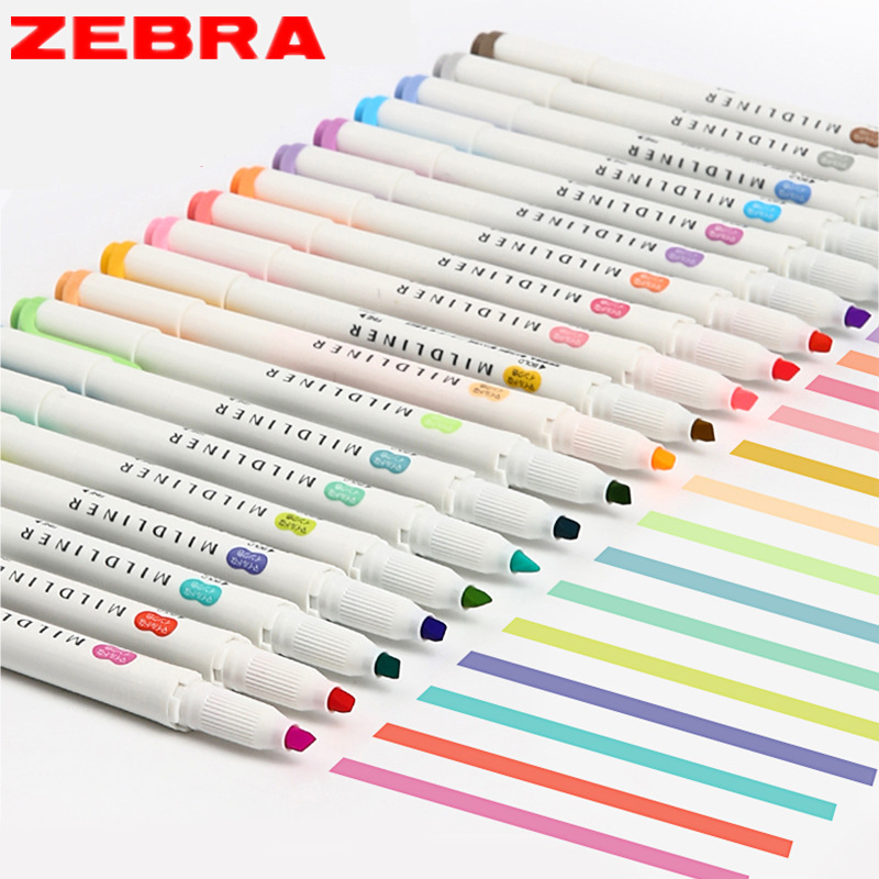 넓고 미세한 이중 팁이 포함된 Zebra 필기 펜 Mi - Zebra Pen Mildliner 리뷰 및 가격