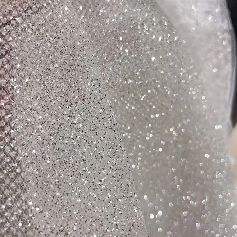 초밀도-실버 글리터 네트 원사, 핫 다이아몬드 스프레이 - Crystal Mesh Fabric 리뷰 및 가격